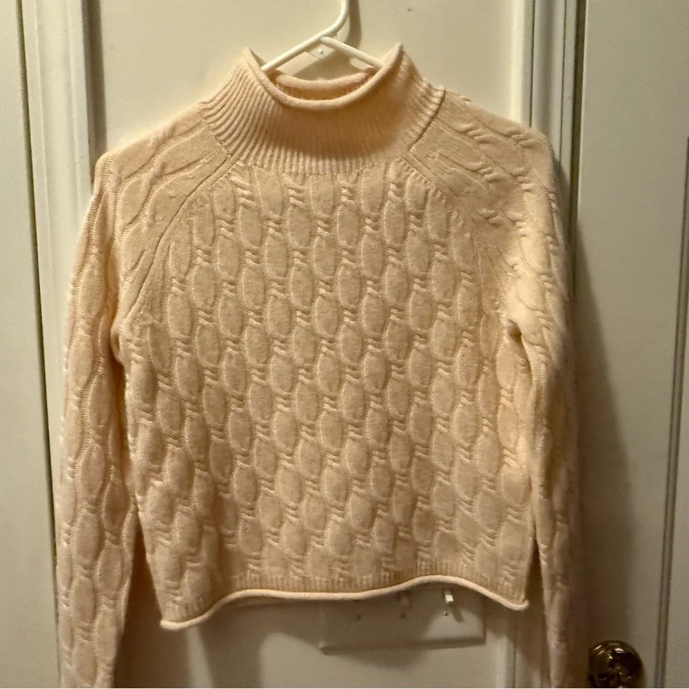 J. Crew Cashmere Rollneck Cable Knit Sweater